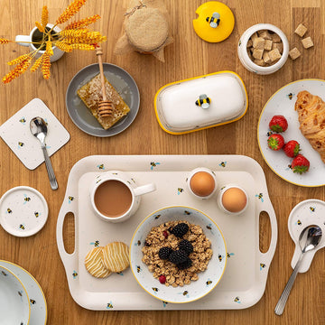 26cm Sweet Bee Summer Design White Dinner Plate