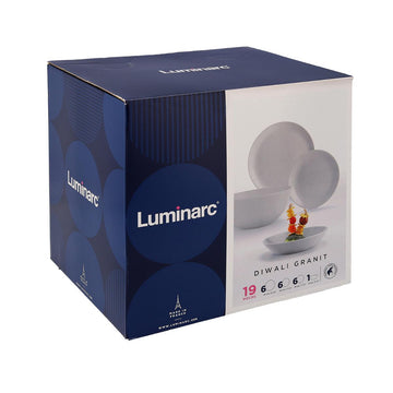 Luminarc Diwali Granit Grey 19-Piece Dinner Set