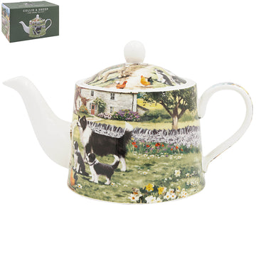 Collie & Sheep Ceramic Tea Pot