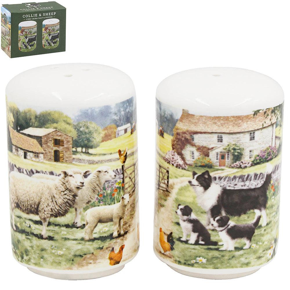 Collie & Sheep Ceramic Salt & Pepper Shakers