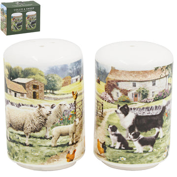 Collie & Sheep Ceramic Salt & Pepper Shakers