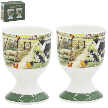 Collie & Sheep Ceramic Egg Cups