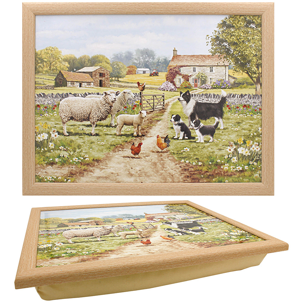 Collie & Sheep Cushioned Lap Tray