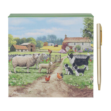 Collie & Sheep Memo Pad with Pen