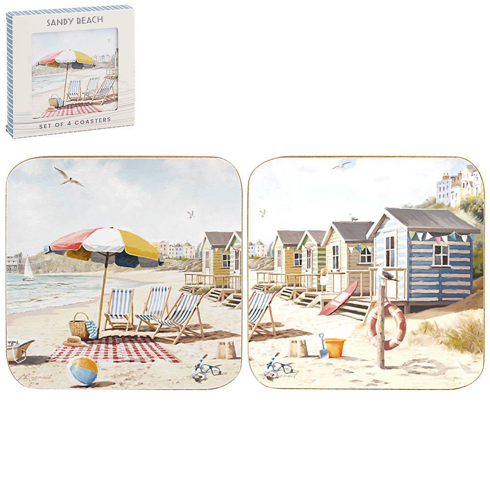 4Pcs Sandy Beach Coasters Set