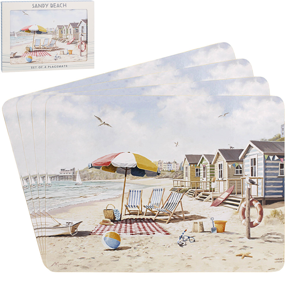 4Pcs Sandy Beach Placemat Set