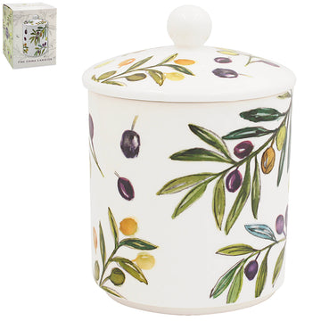 Olive Grove Fine China Canister w/ Lid