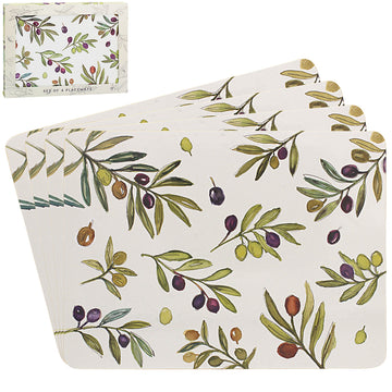 4Pcs Olive Grove Cork Back Placemats