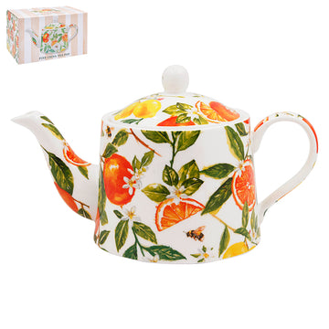 640ml Jennifer Rose Oranges & Lemons Fine China Tea Pot