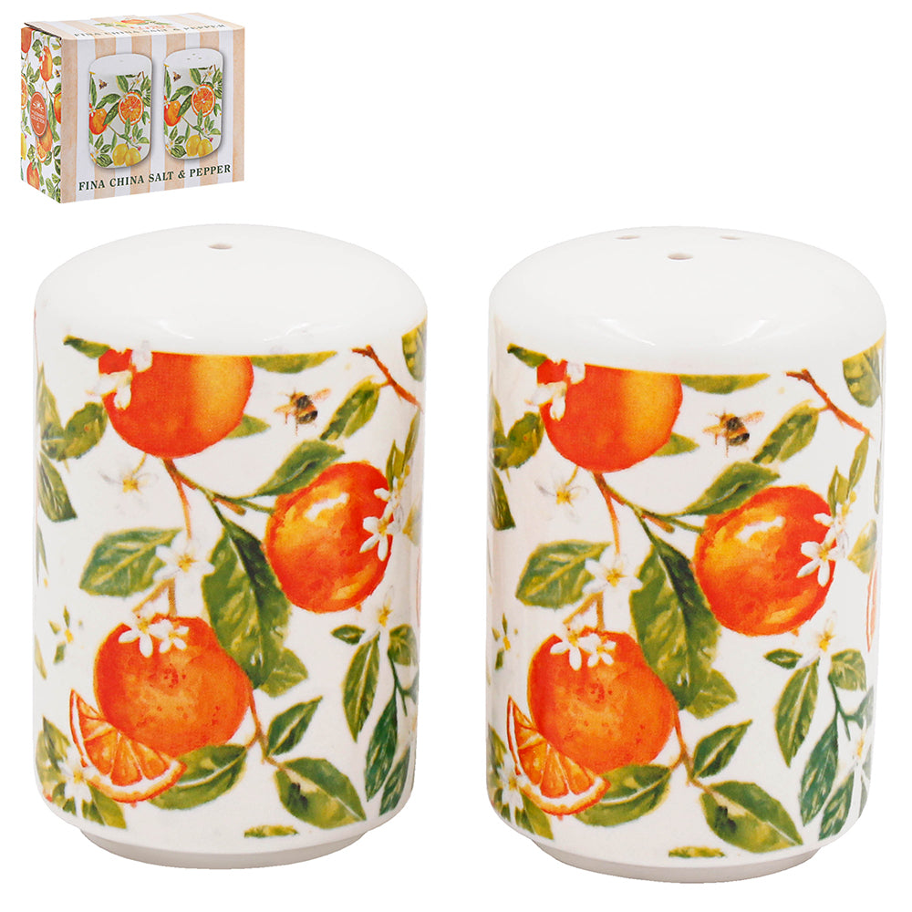 Jennifer Rose Oranges & Lemons Ceramic Salt & Pepper Shaker Mill