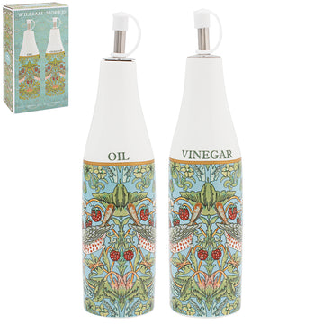 William Morris Strawberry Thief Teal Oil & Vinegar Bottle Set