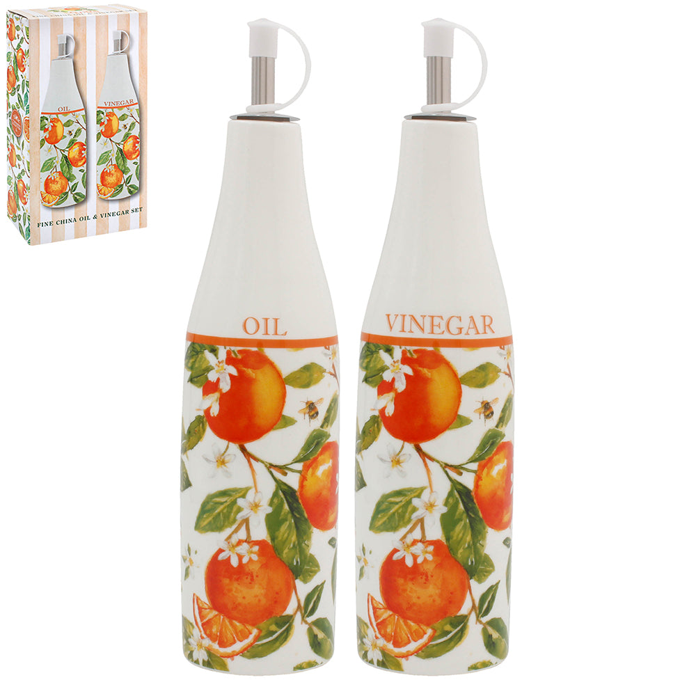 Oranges & Lemons Oil & Vinegar Cruet Bottles