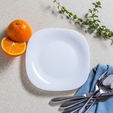 Bormioli Rocco 20cm Parma Tempered Opal Glass Dessert Plate Square
