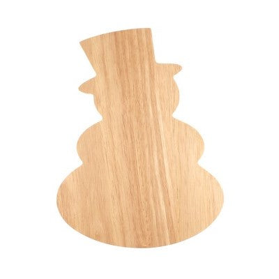 Wooden Platter Snowman Shape