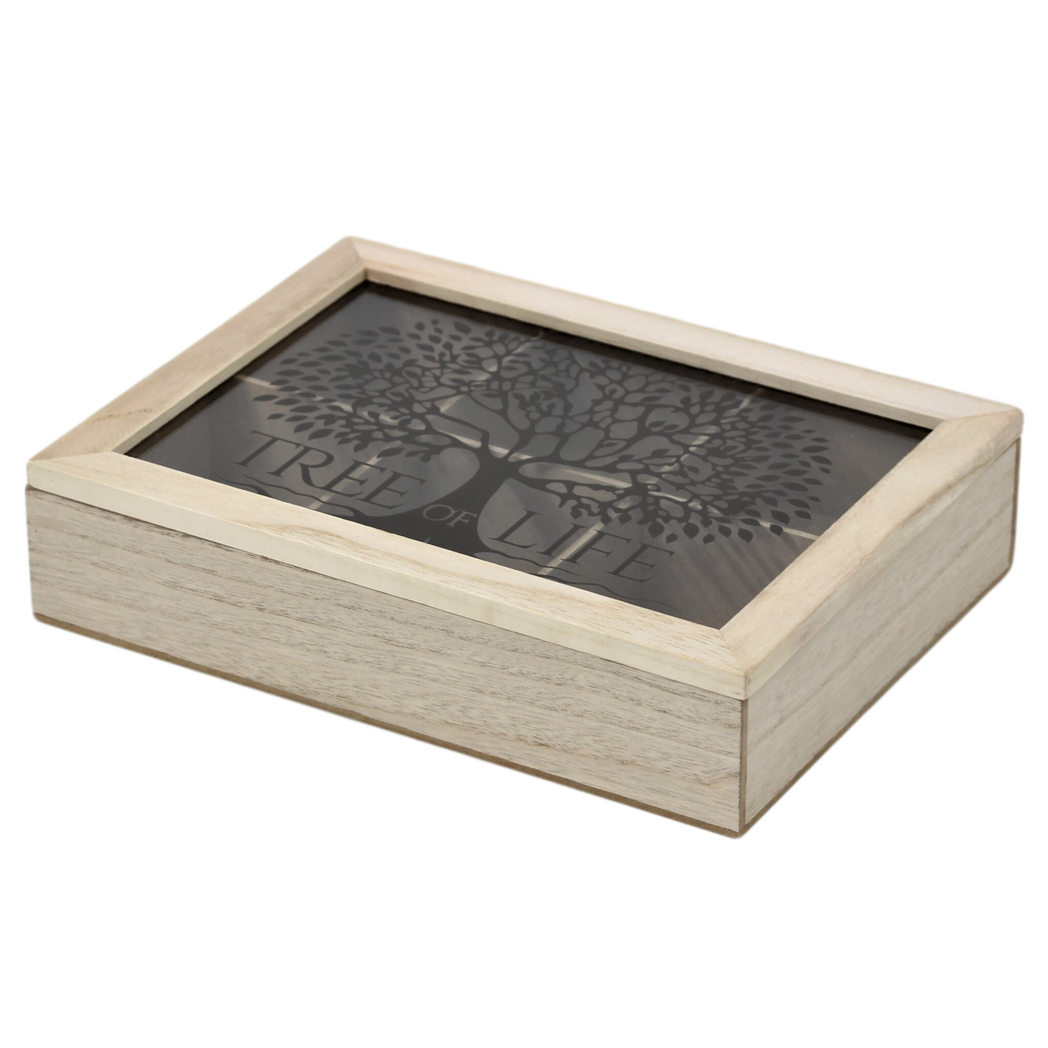 Tree of Life Wooden Tea Box Storage