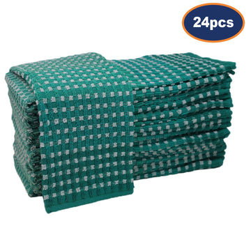 24pcs Two Tone Kitchen Tea Towel Set - Green