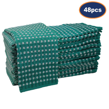 48pcs Two Tone Kitchen Tea Towel Set - Green