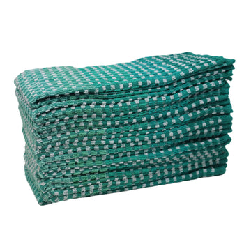 12pk Two Tone Kitchen Tea Towel Set - Green