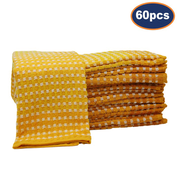 60pcs Two Tone Kitchen Tea Towel Set - Ochre Yellow