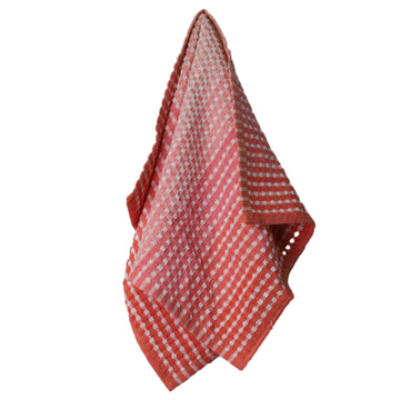 12pk Two Tone Kitchen Tea Towel Set - Red