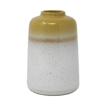 13cm Mustard White Porcelain Vase