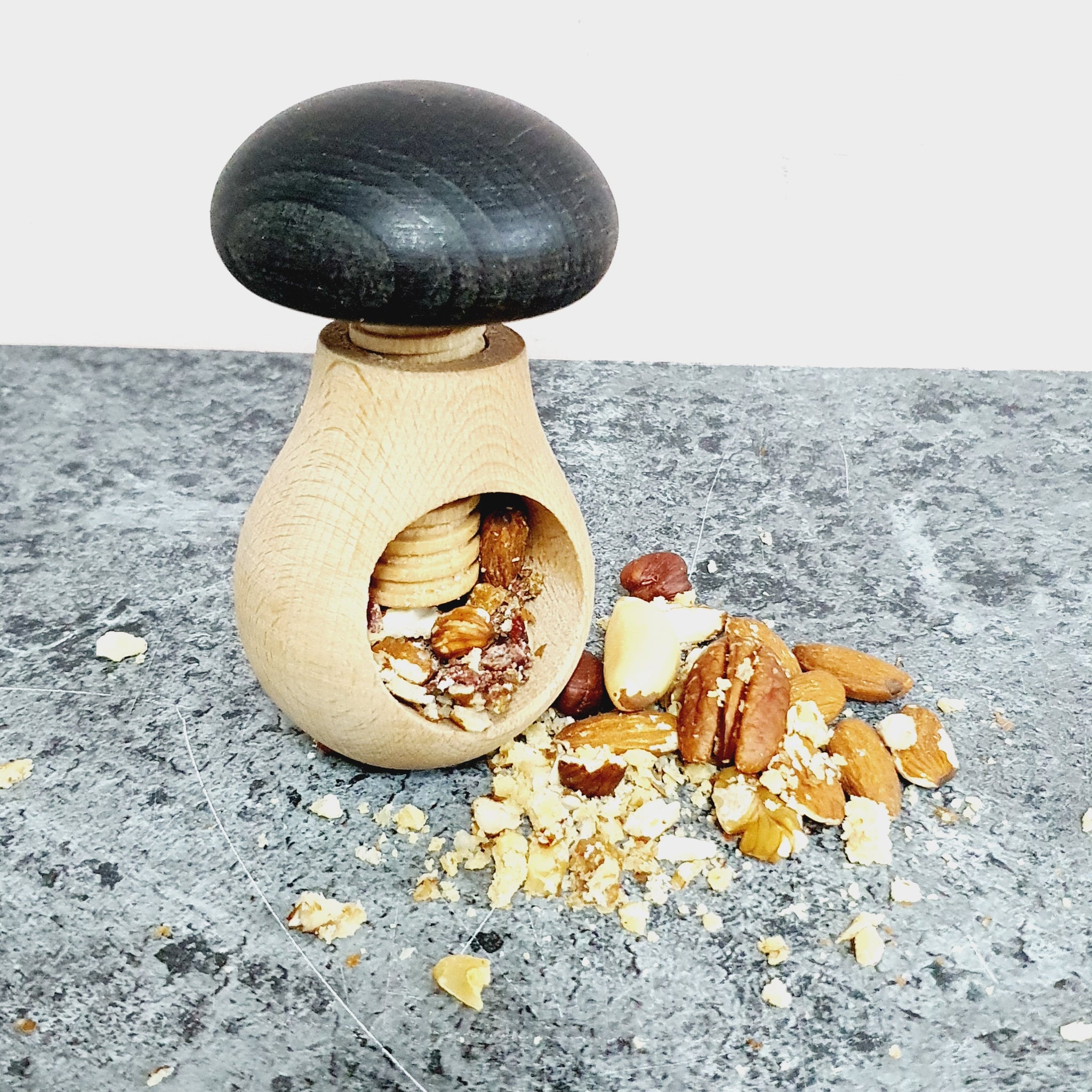 Solid Mushroom Shape Beechwood Wooden Traditional Nut Cracker