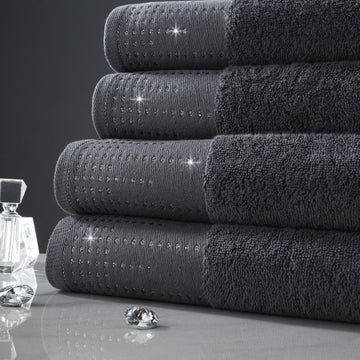 2pc Shimmer Face Towel Charcoal
