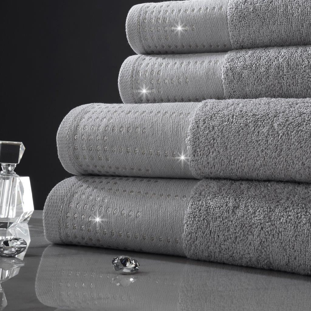 Grey Luxury Shimmer 100% Cotton Bath Sheet