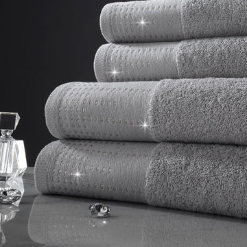 Grey Luxury Shimmer 100% Cotton Bath Towel