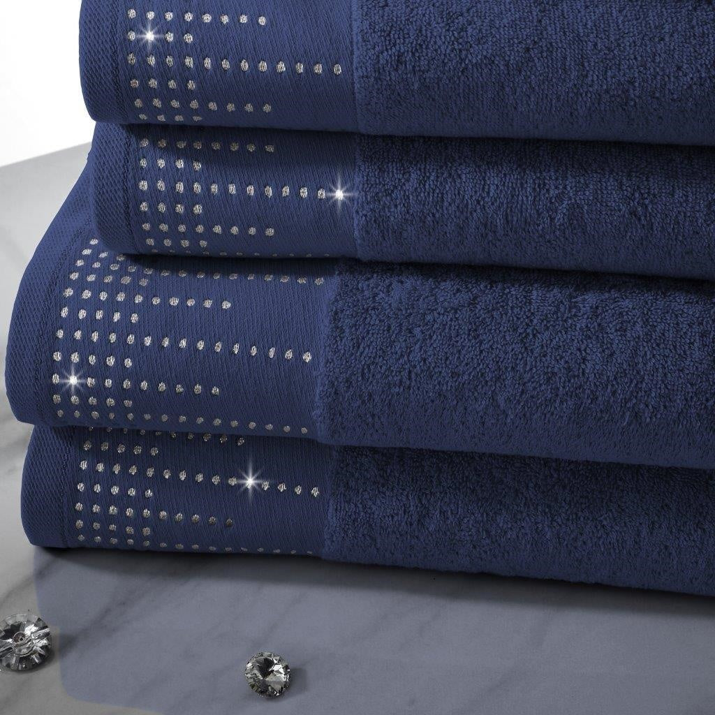 Navy Luxury Shimmer 100% Cotton Bath Towel