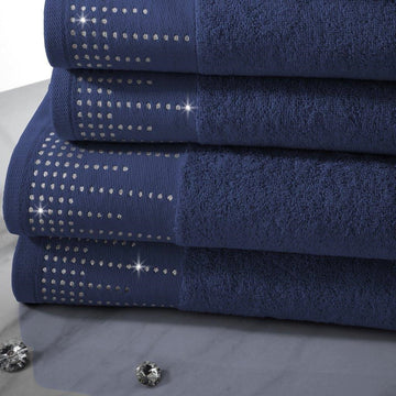 Navy Luxury Shimmer 100% Cotton Bath Sheet