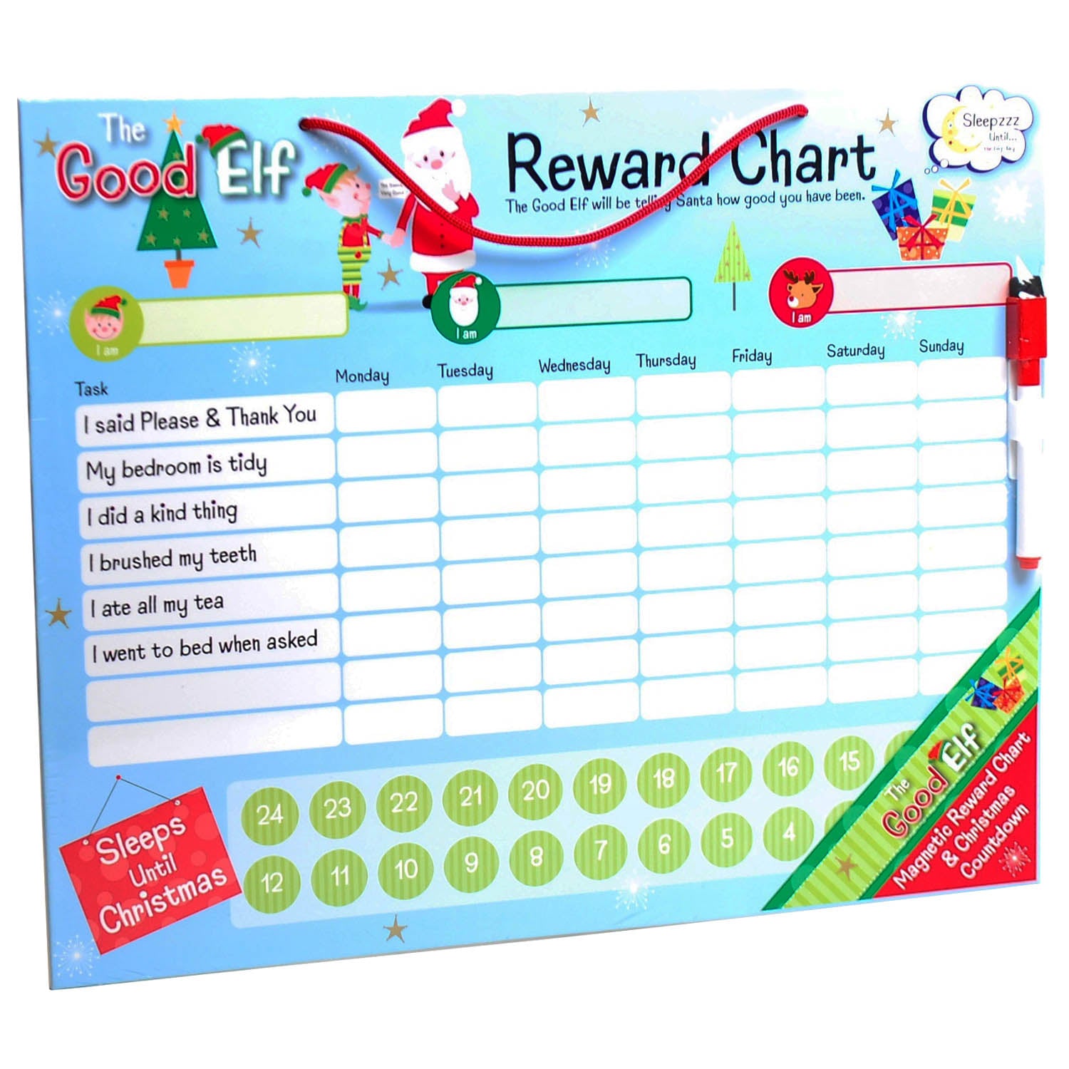 The Good Elf Kids Reward Chart & Christmas Countdown