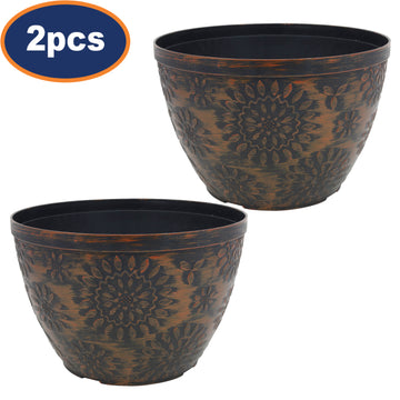 2Pcs 25cm Black Chengdu Pot Copper Brush Effect