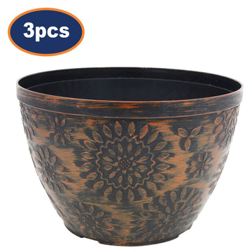 3Pcs 25cm Black Chengdu Pot Copper Brush Effect