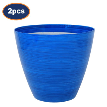 2Pcs 30cm Ocean Blue Gloss Round Plastic Savannah Planter