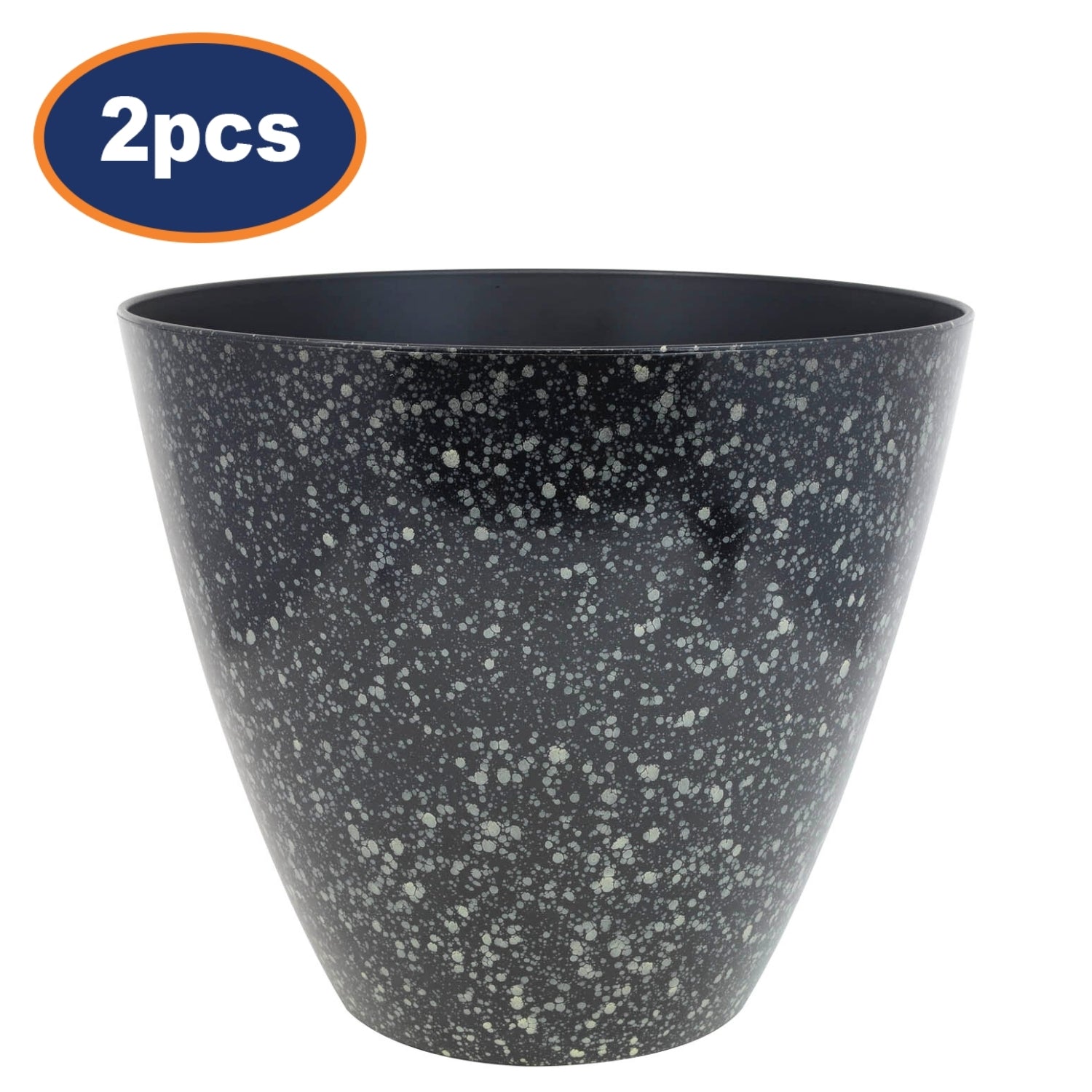 2Pcs 30cm Storm Grey Fusion Savannah Round Plastic Planter