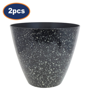 2Pcs 30cm Storm Grey Fusion Savannah Round Plastic Planter