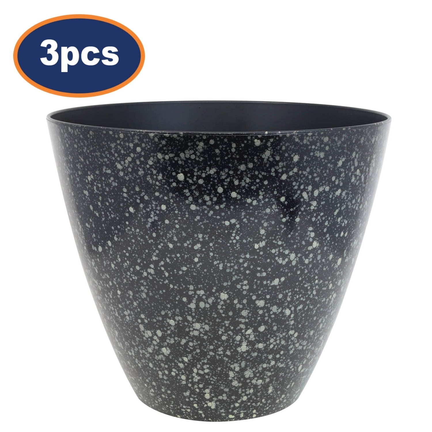 3Pcs 30cm Storm Grey Fusion Savannah Round Plastic Planter