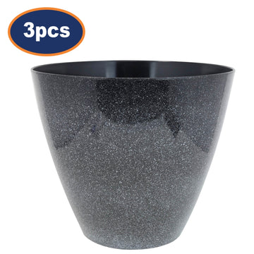 3Pcs 30cm Windswept Fusion Savannah Round Plastic Planter