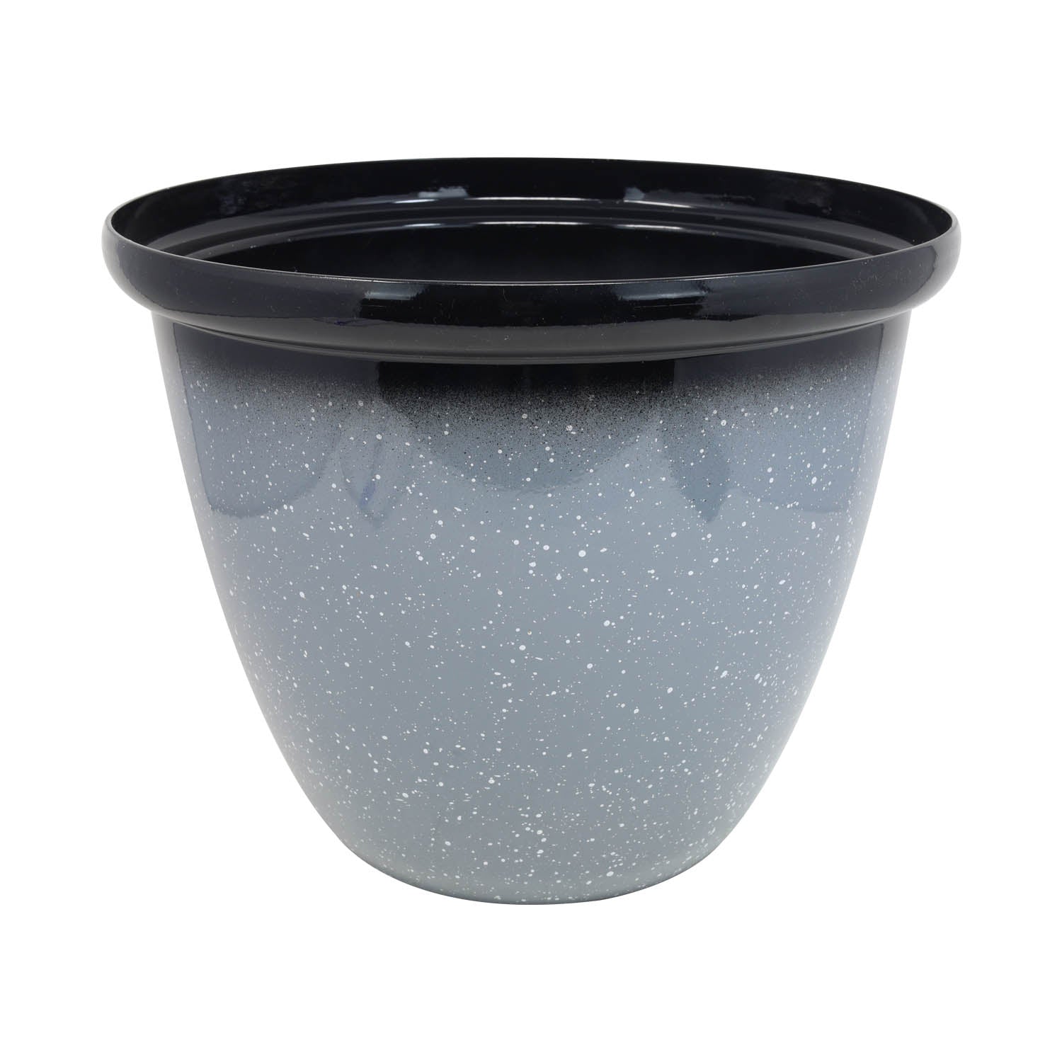 33cm Round Plastic Honey Pot Planter Grey Speckled