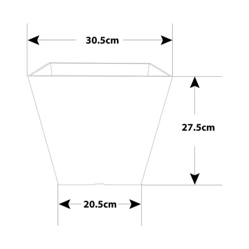 3Pcs 30cm Black Standard Square Planter With Gold Brush