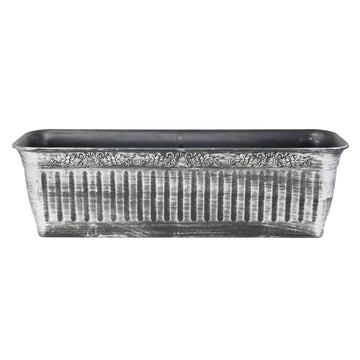 60cm Silver Plastic Trough Planter