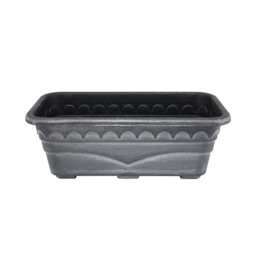 40cm Black Rectangle Window Box With White Wash