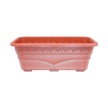 40cm Terracotta Rectangle Window Box With White Wash