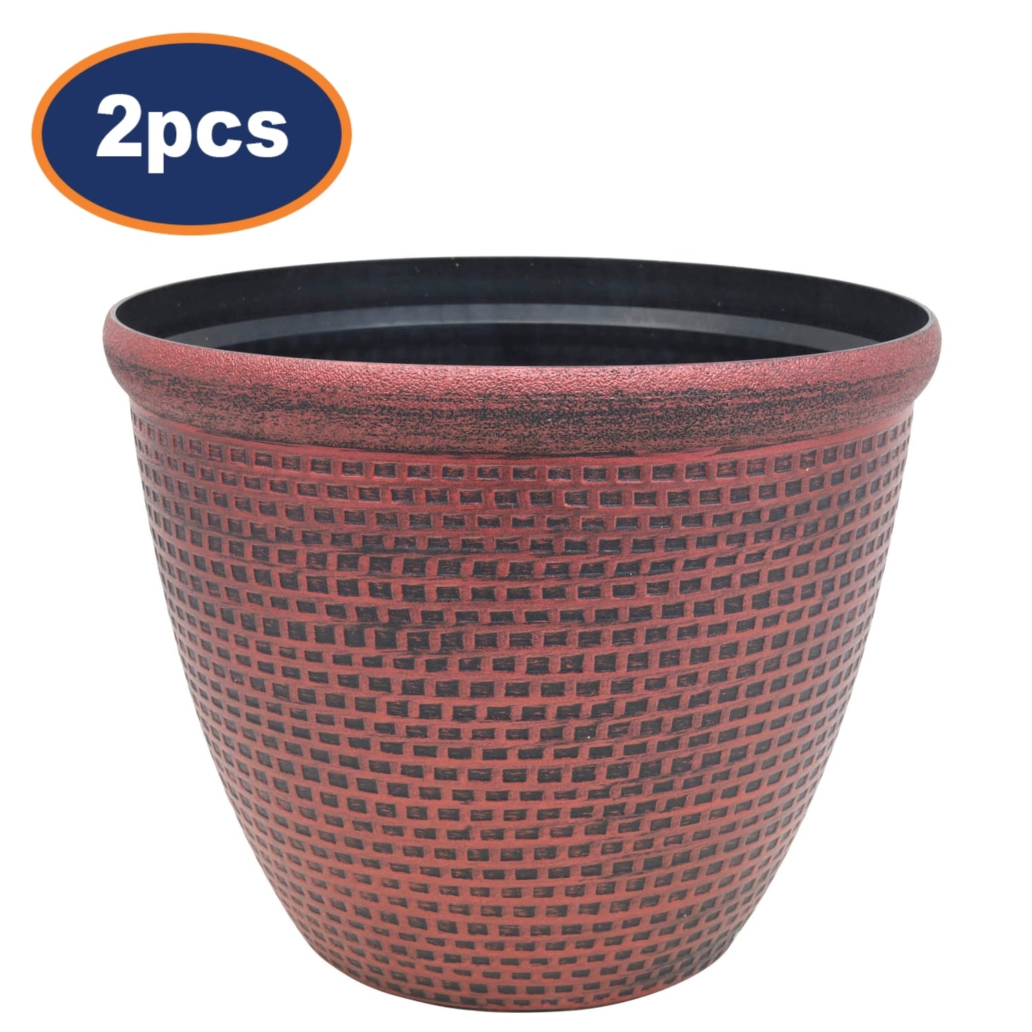 2Pcs 25cm Antique Copper Cromarty Plastic Planter