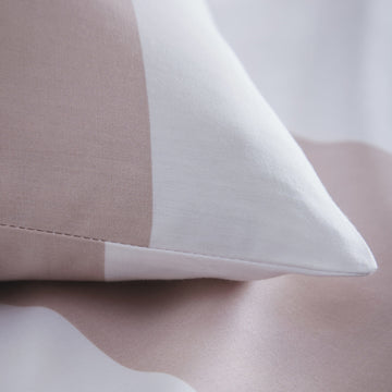 Alissia 100% Cotton Stripe Duvet Cover Set, Double, Pink & White