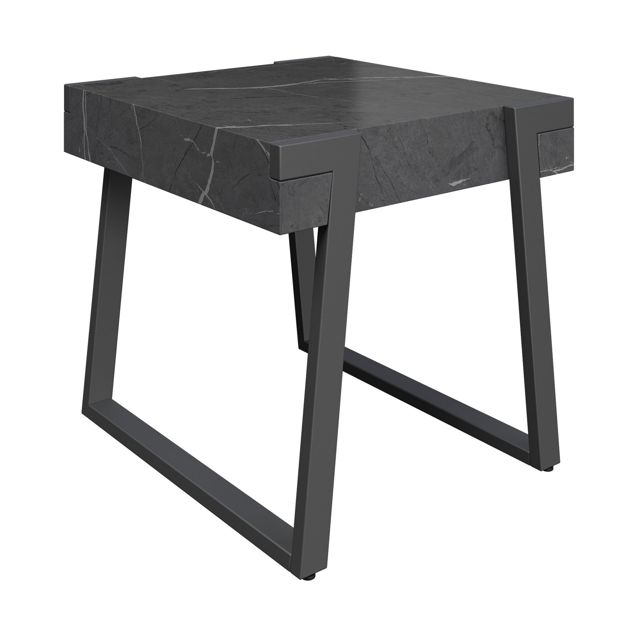 10cm Thick Verve Grey Marble Effect Side Table