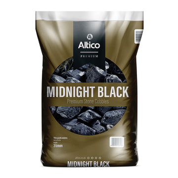 Midnight Black Bulk Bag 800kg Stone Cobbles 60 - 100mm