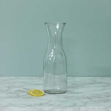 Set of 2 Glass Water Carafe Jug Pitcher