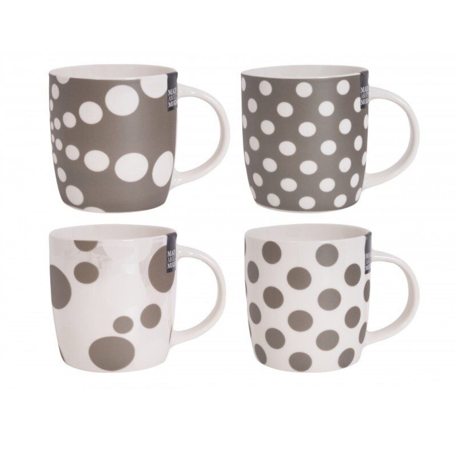 4Pcs 350ml Coffee Mug Tea Cup Polka Dot Assorted Hot Chocolate Drinking Cup Mug